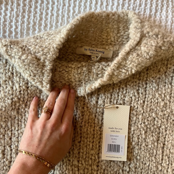 by Aylin Koenig Pullover Granny Sweater M/L NWT - Ecru color - new in box - Picture 5 of 13